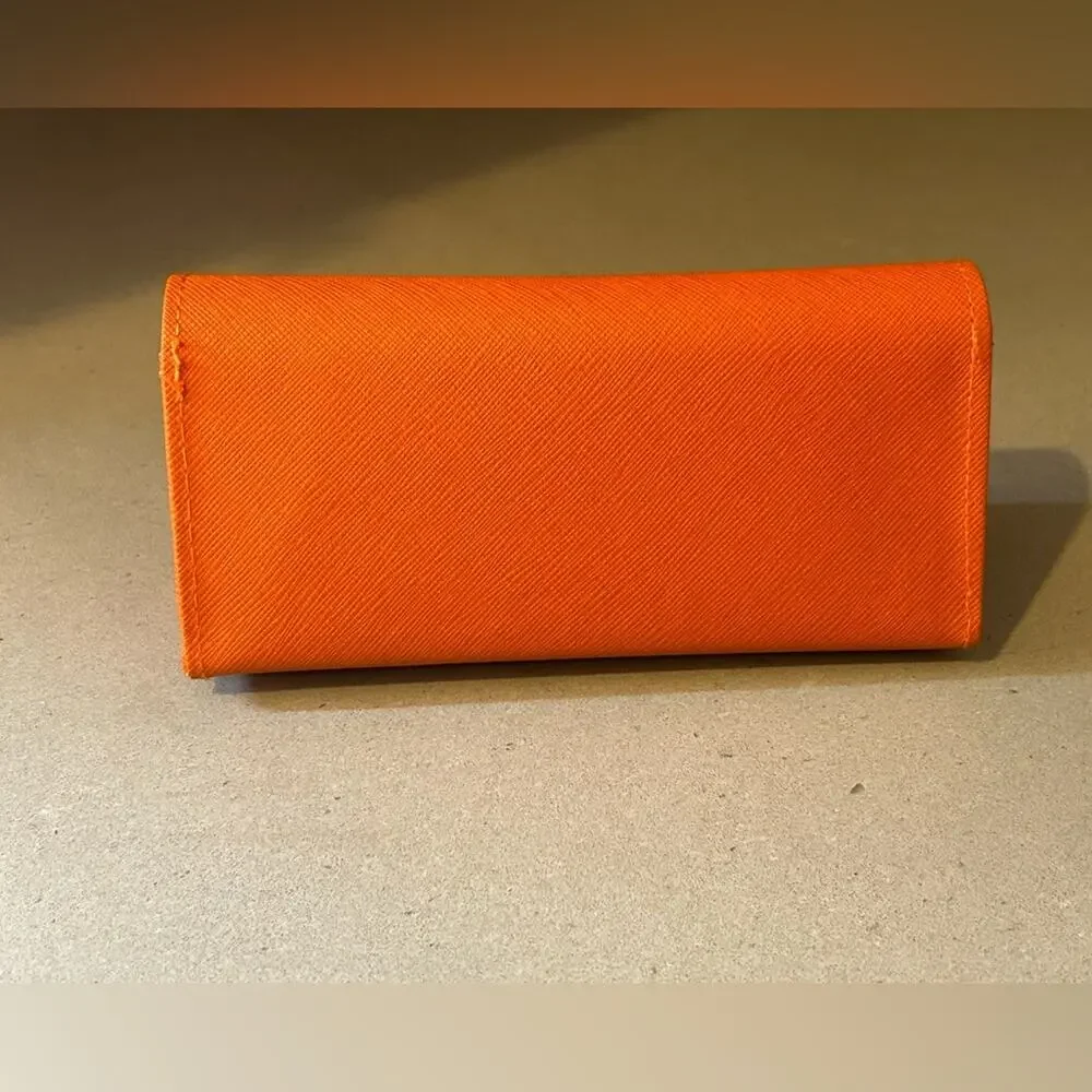 NWOT Tory Burch orange triangular eyeglass class eyewear saffiano leather